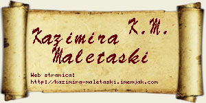 Kazimira Maletaški vizit kartica